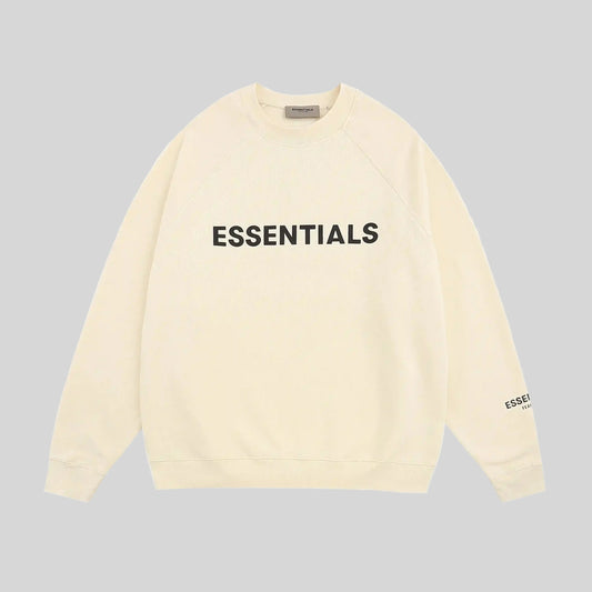 essentials light cream sweatshirt relaxed fit streetwear