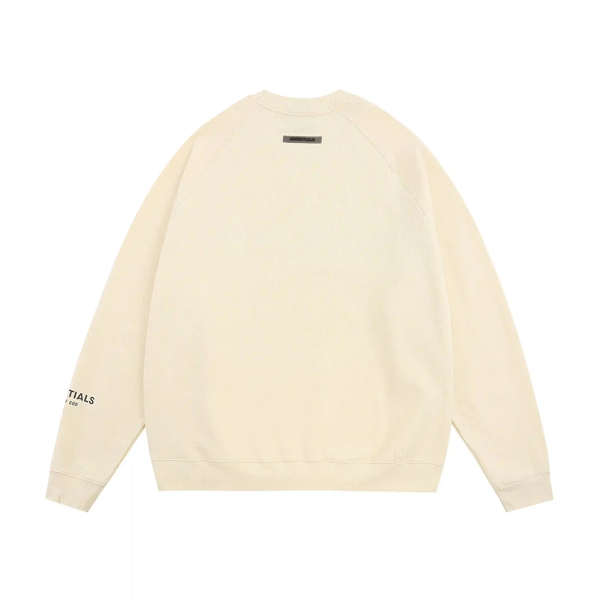 essentials light cream crewneck sweatshirt soft fleece casual