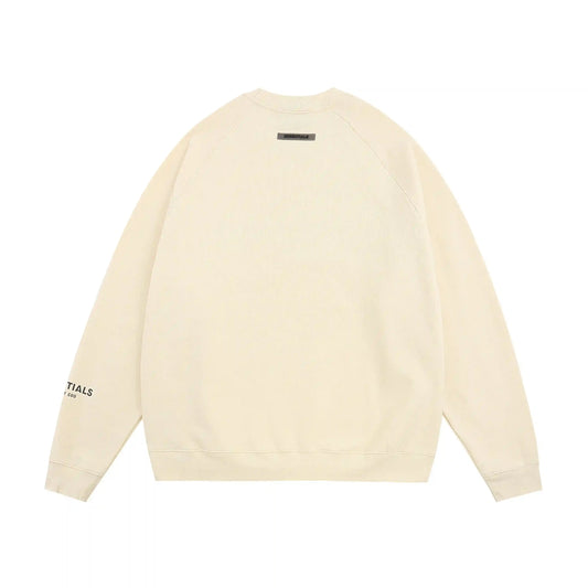 essentials light cream crewneck sweatshirt soft fleece casual