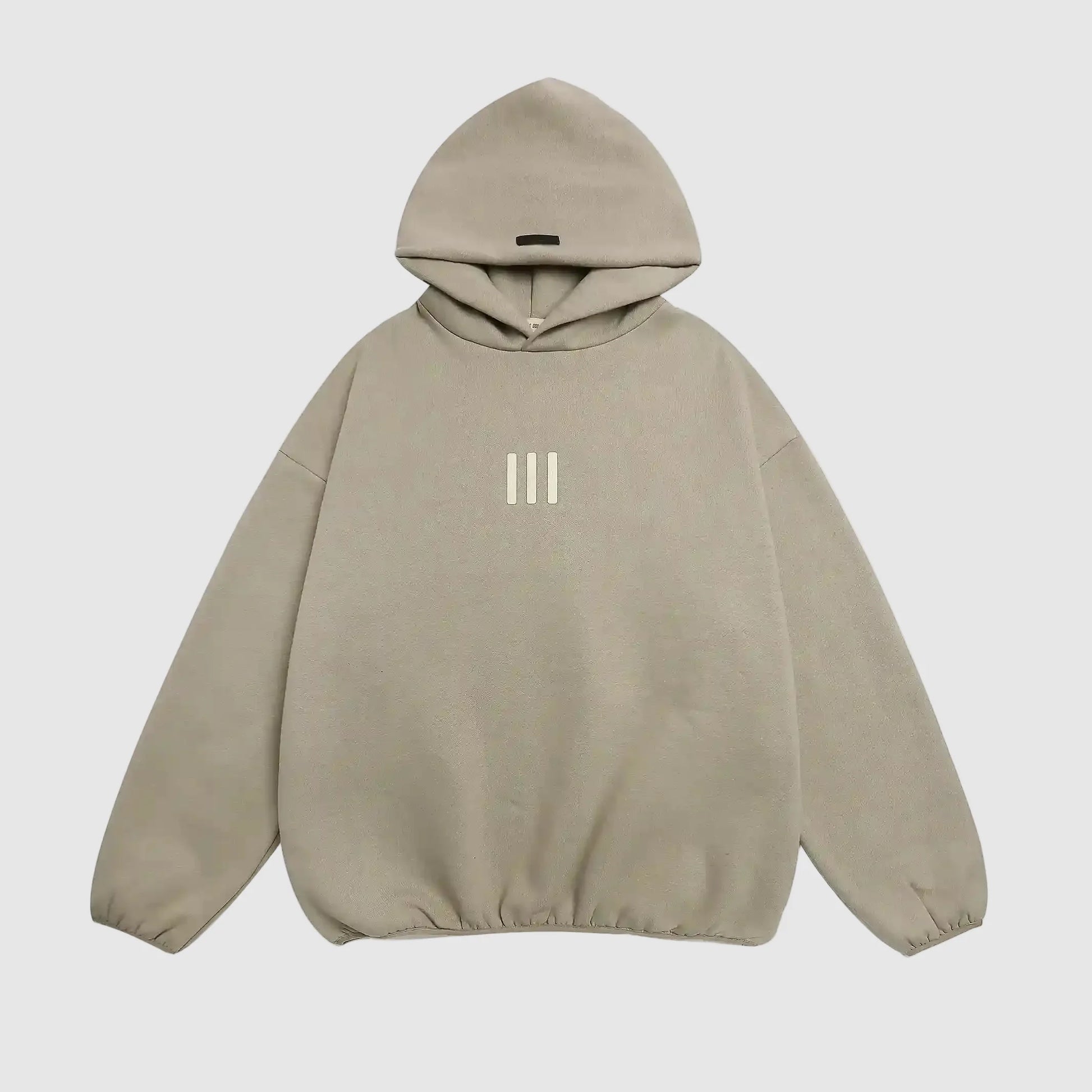 Essentials Heathered Grey Adidas Collab pullover hoodie front view – Fear of God