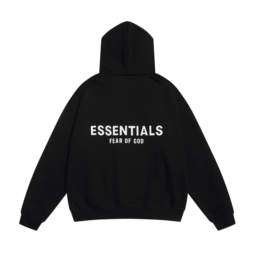 Essentials Fear Of God Black Zip Hoodies