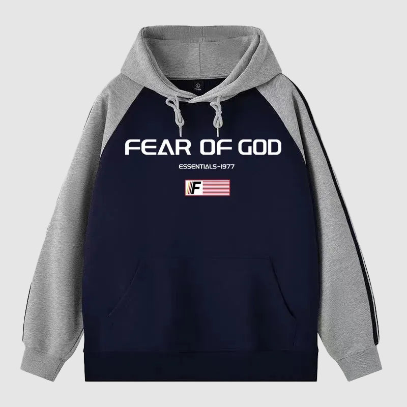 Essentials Fear Of God Blue Signature 1977 Hoodie