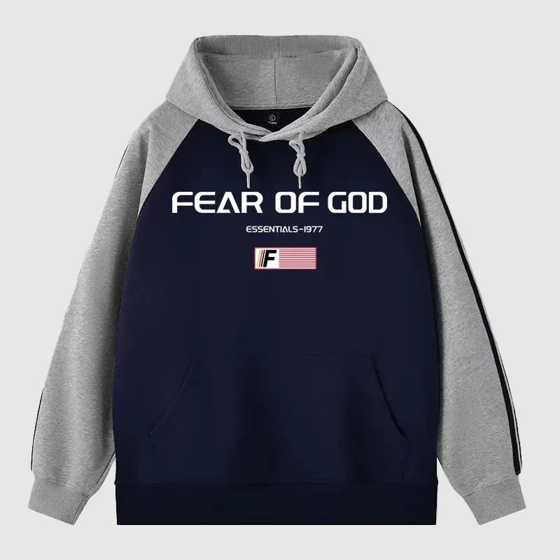 Essentials Fear Of God Blue Signature 1977 Hoodie