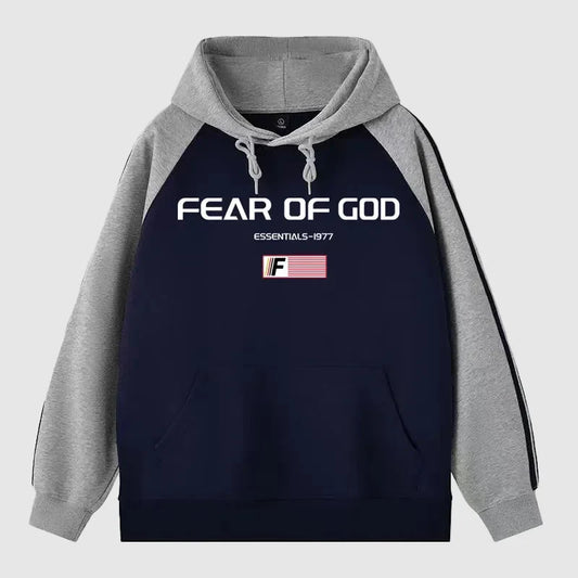 Essentials Fear Of God Blue Signature 1977 Hoodie