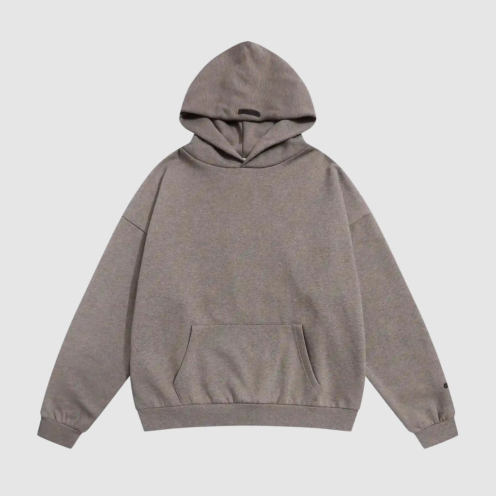 Essentials Fear Of God Dark Heathered Oatmeal Hoodie