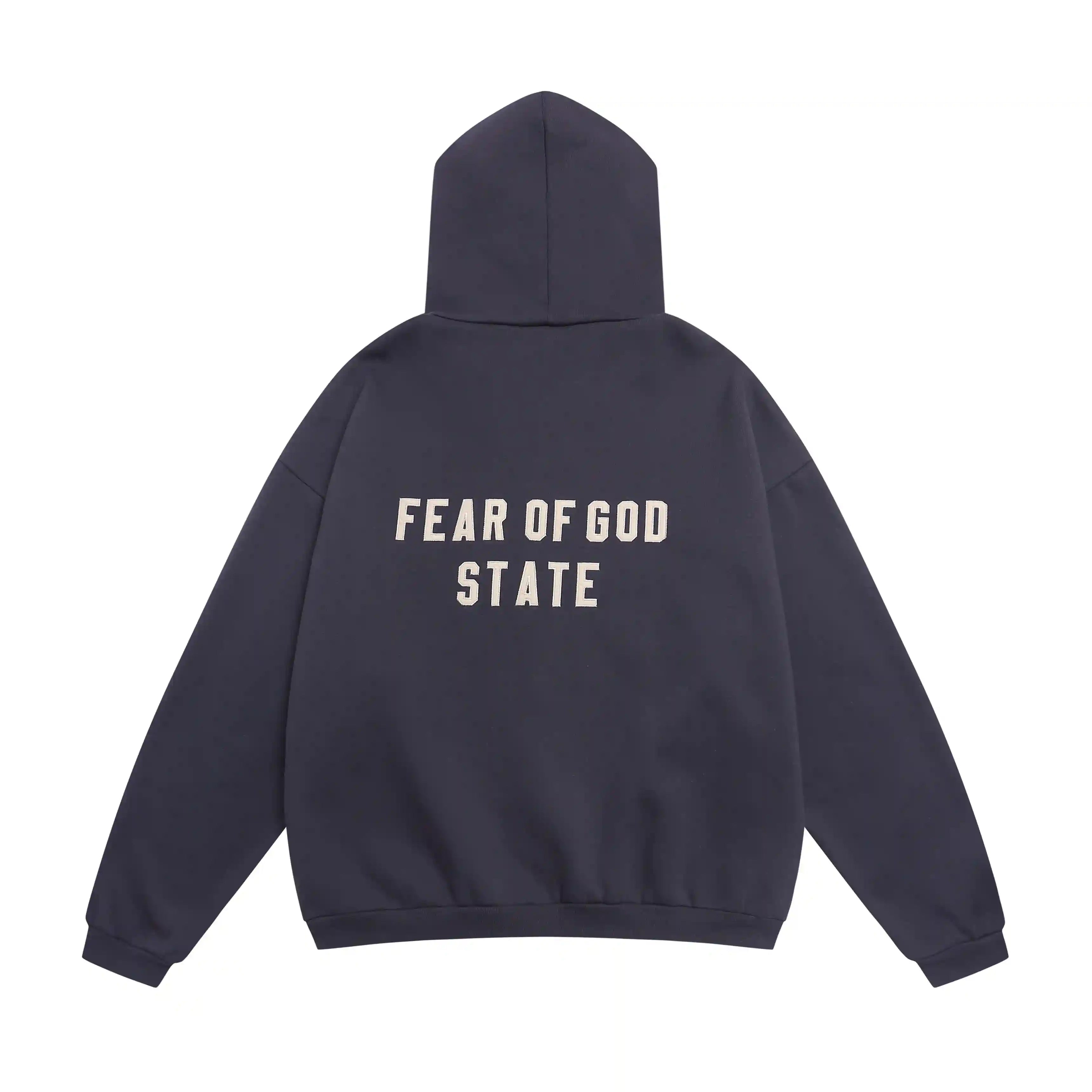 Essentials Fear Of God Zip Blue Fog State Hoodie