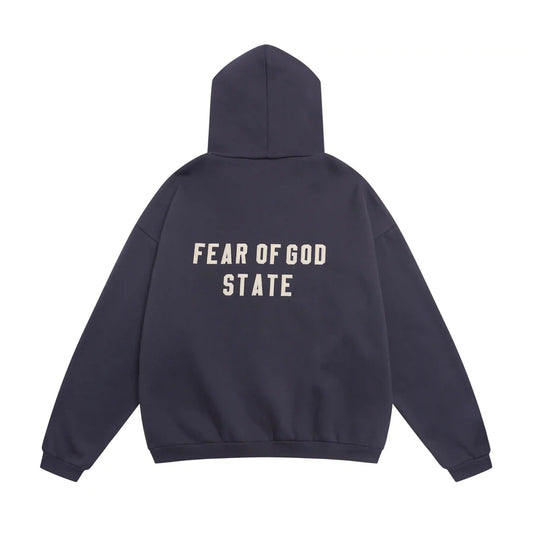 Essentials Fear Of God Zip Blue Fog State Hoodie