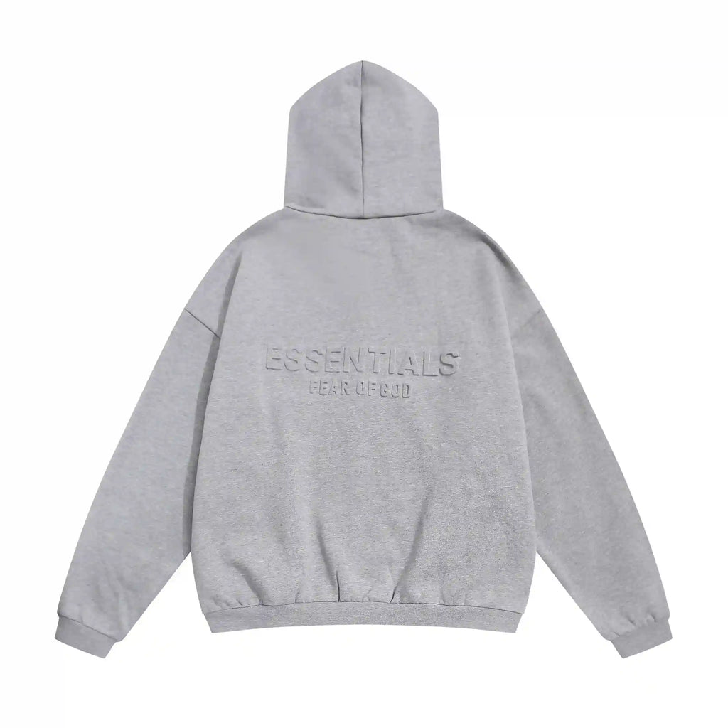 Essentials Fear Of God Zip Gray Hoodies