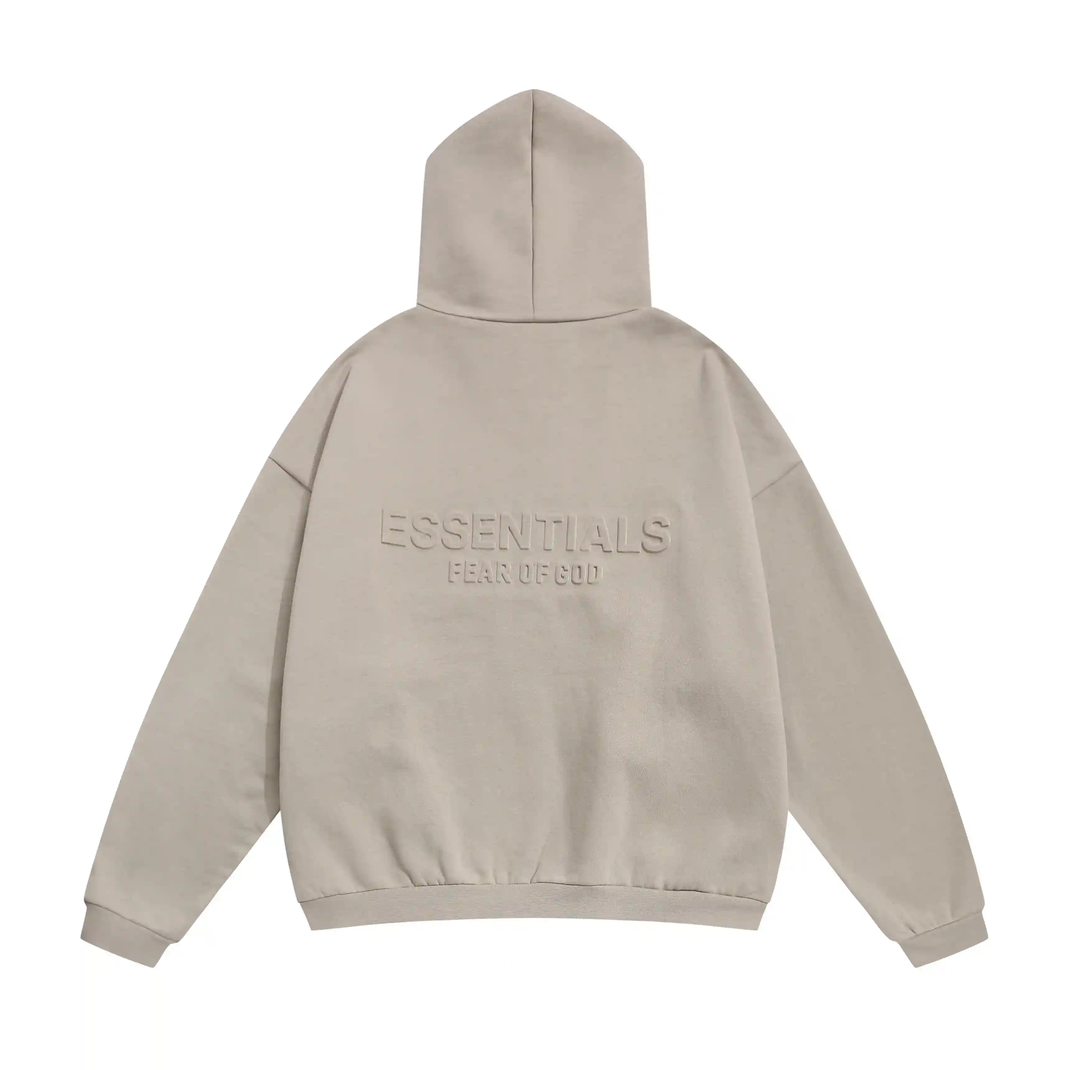 Essentials Fear Of God Zip Heathered Gray Hoodies