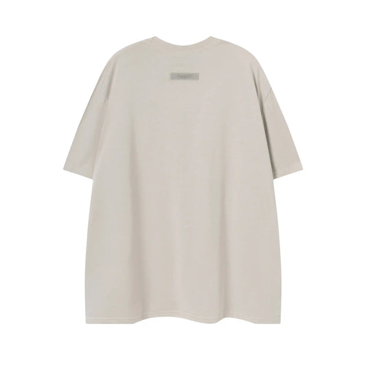 Everyday casual styling with essentials dark oatmeal t-shirt by Fear of God