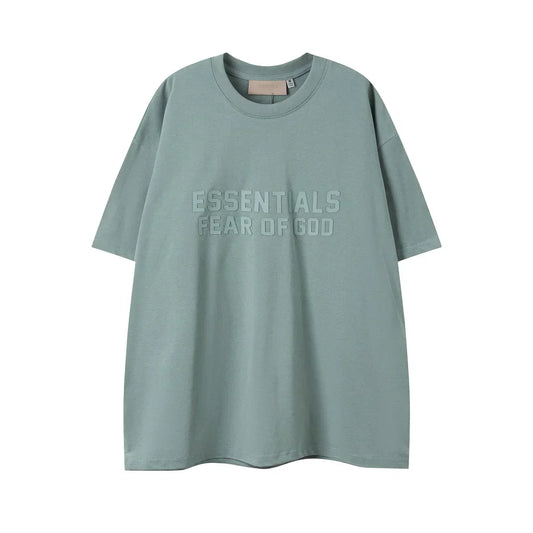 Essentials mint blue casual streetwear tee by Fear of God outfit