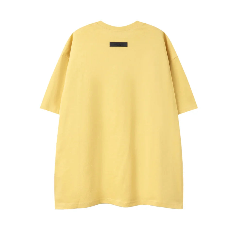 Essentials garden yellow streetwear tee by Fear of God outfit