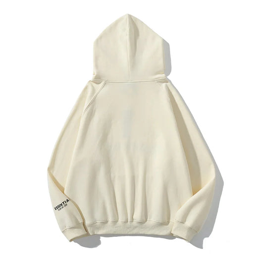 essentials cream hoodie soft fleece pullover casual