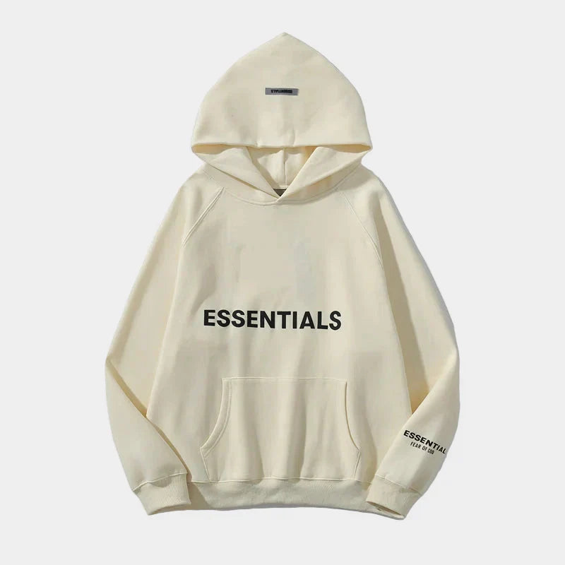 essentials cream hoodie relaxed fit streetwear