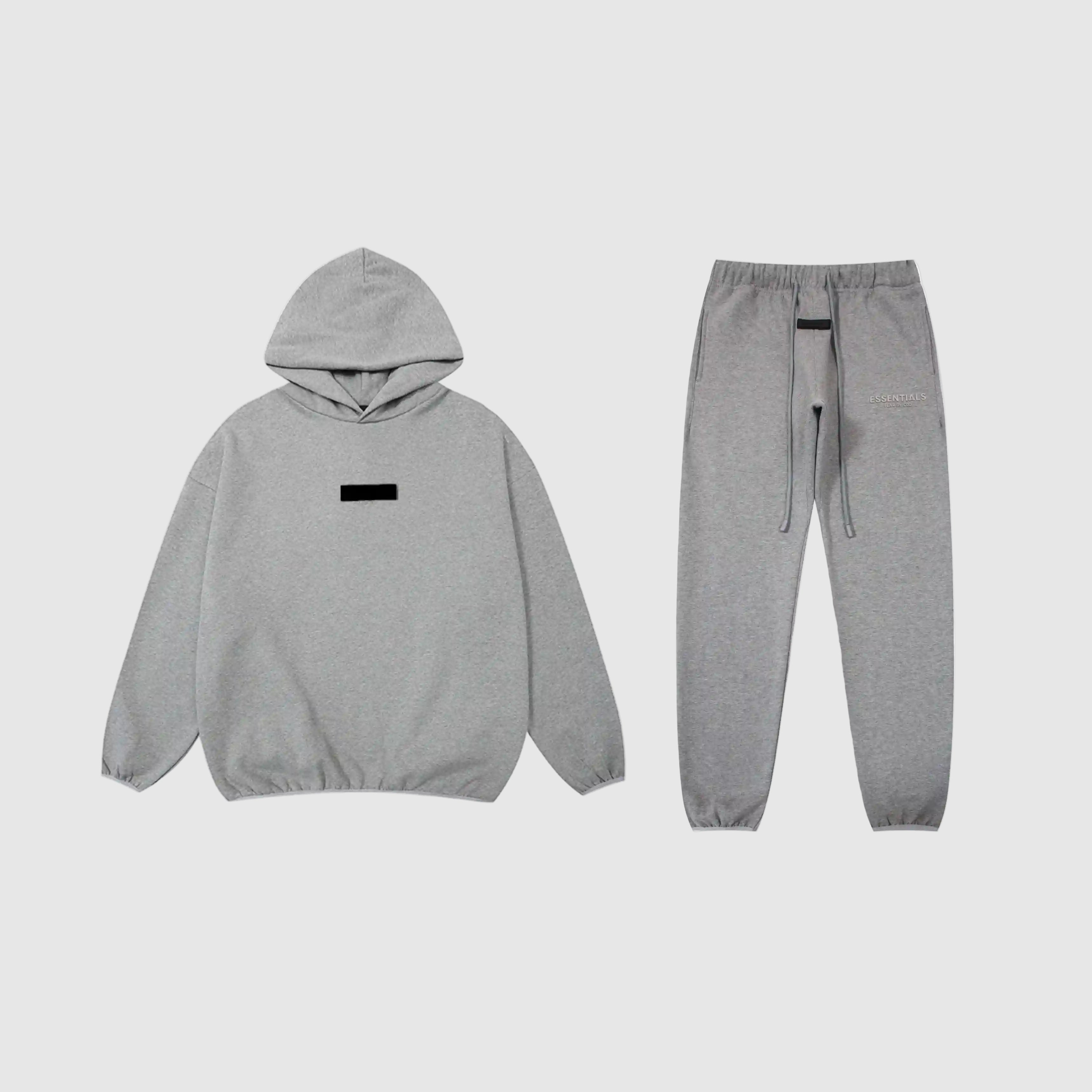 FEAR OF GOD ESSENTIALS Hooded Clothing Dark Heather Oatmeal Long Sleeve Tracksuit 1