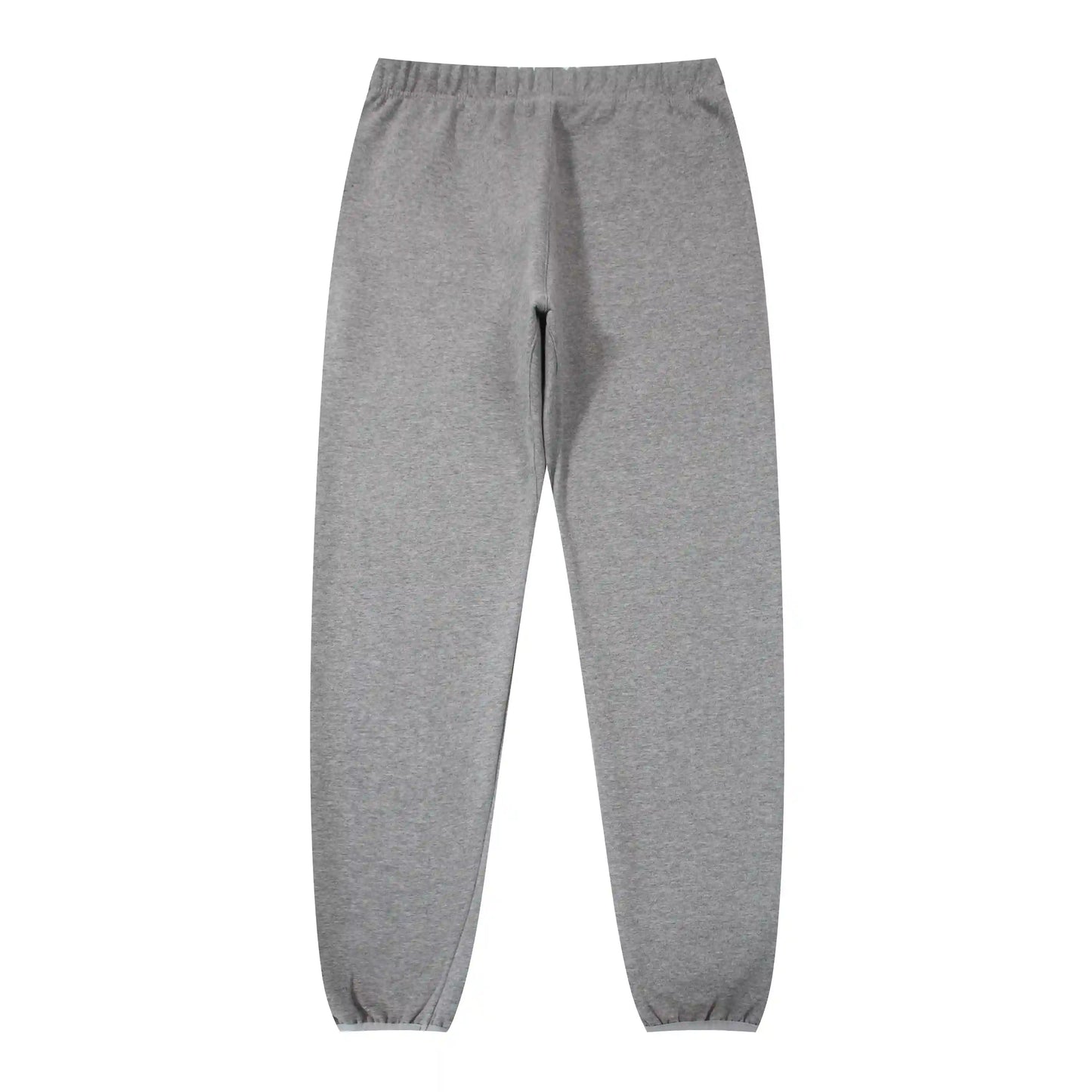 Fear of God Essentials dark heather oatmeal tracksuit back view hoodie and joggers