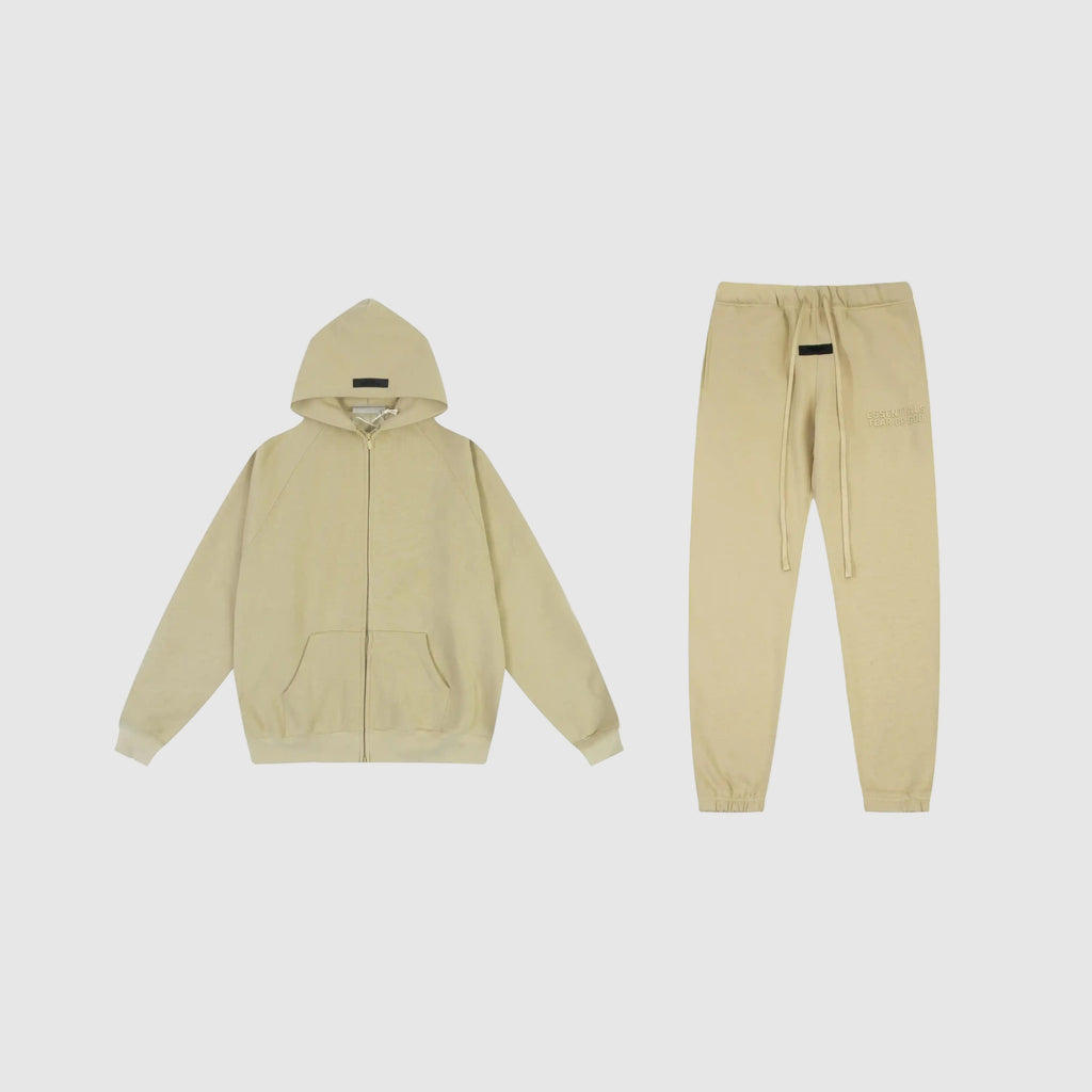 FEAR OF GOD ESSENTIALS Hooded Clothing Hampton Yellow Long Sleeve Tracksuit 1