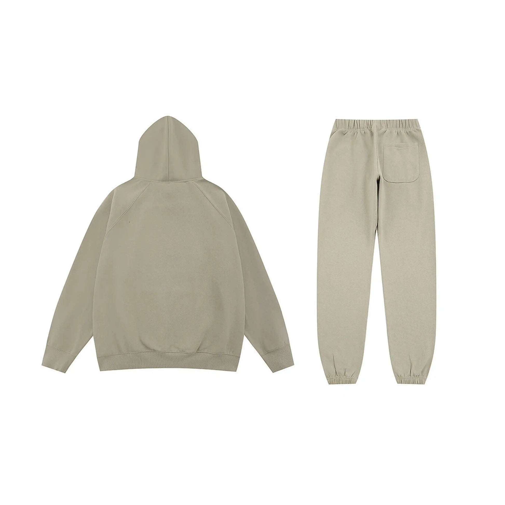 Essentials tracksuit heathered grey angled view relaxed fit set