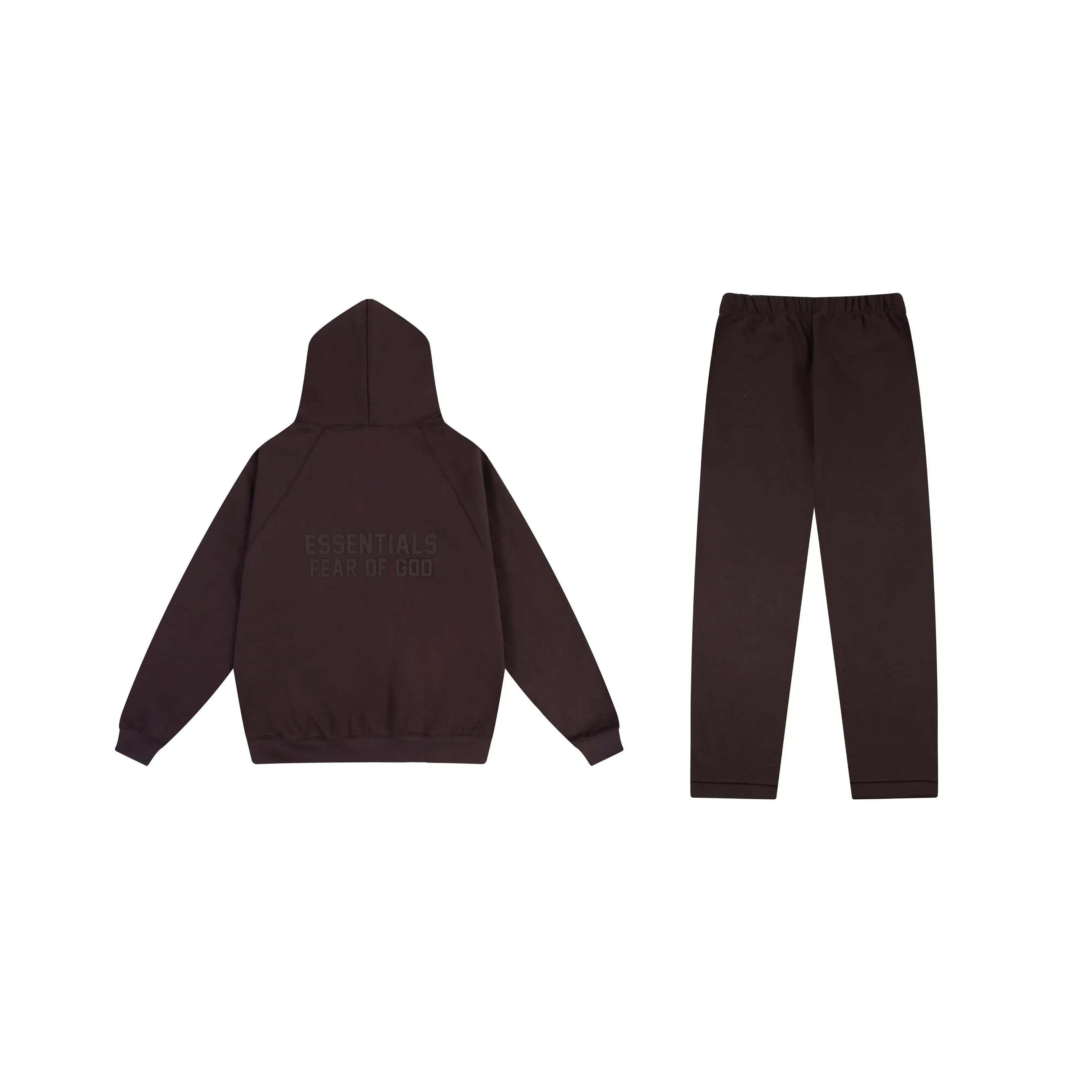 FEAR OF GOD Hooded ESSENTIALS Clothing Congo Brown Longsleeve Tracksuit 2