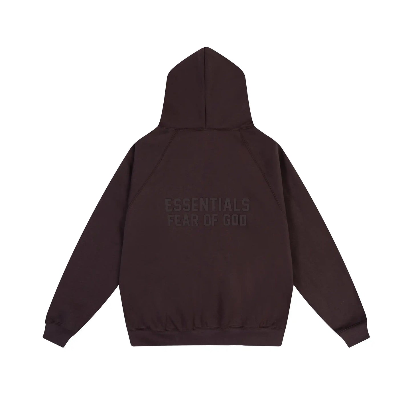 Congo brown Essentials hoodie rib-knit cuff and waist hem detail