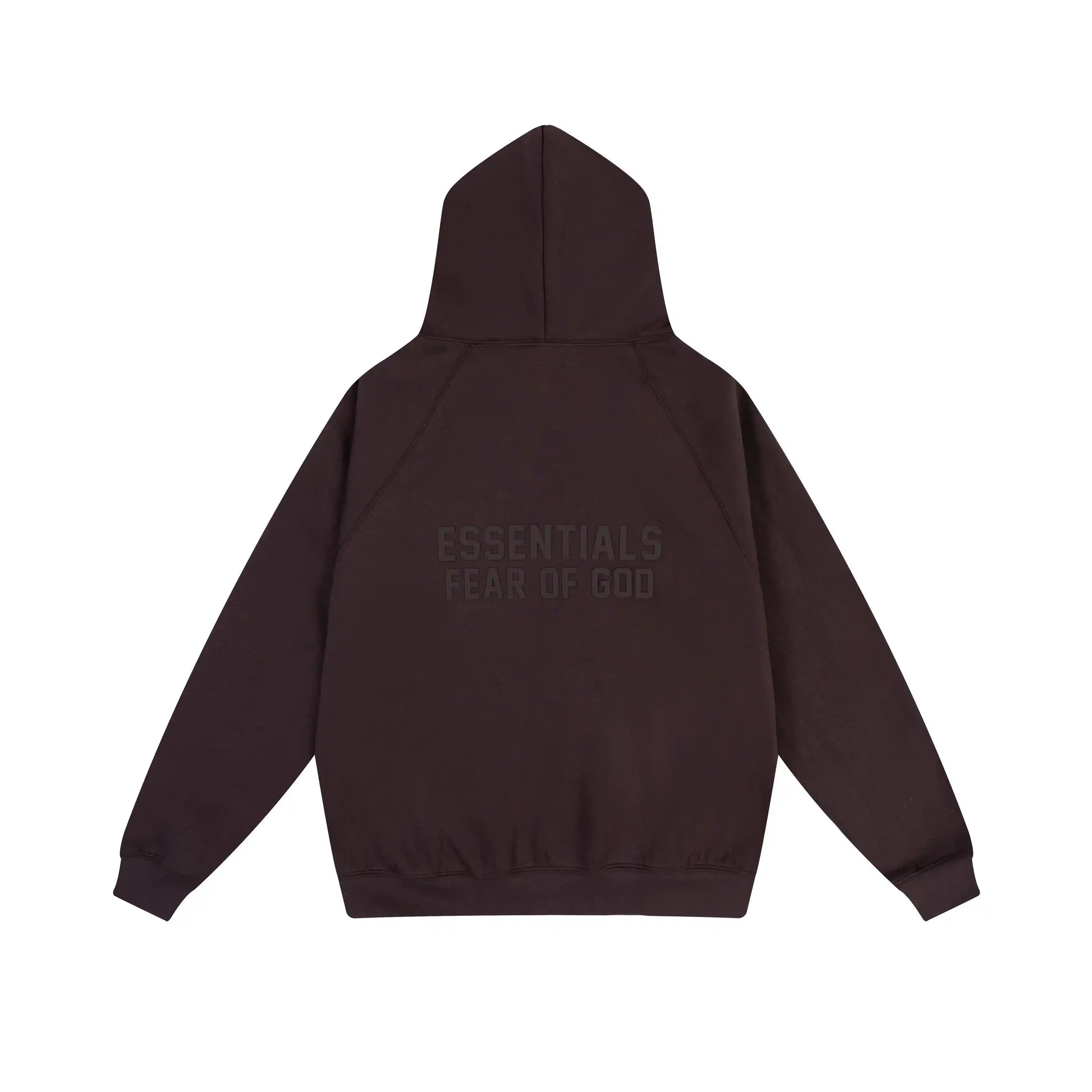 Congo brown Essentials hoodie rib-knit cuff and waist hem detail