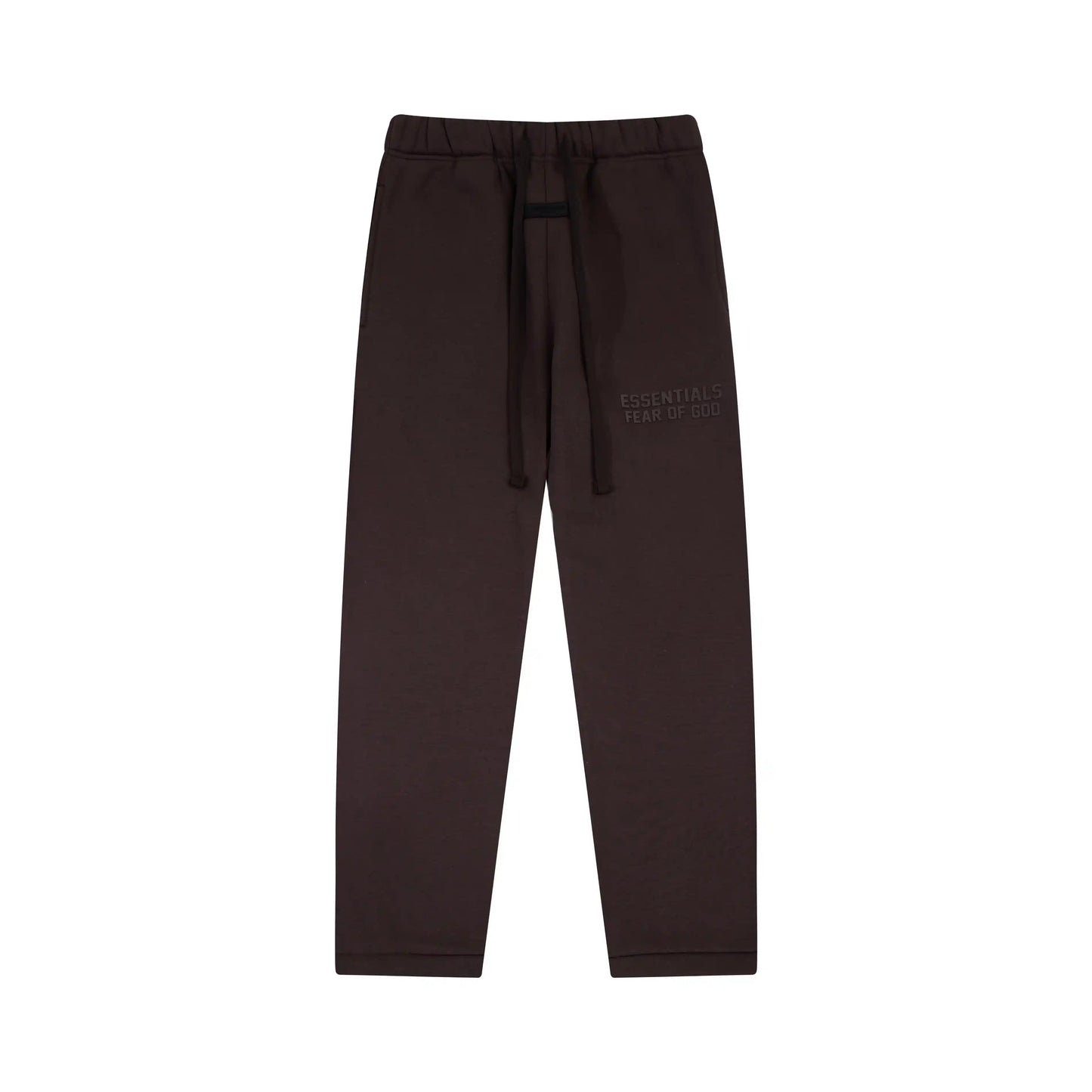Congo brown Essentials joggers soft-touch rubberized logo on leg close-up