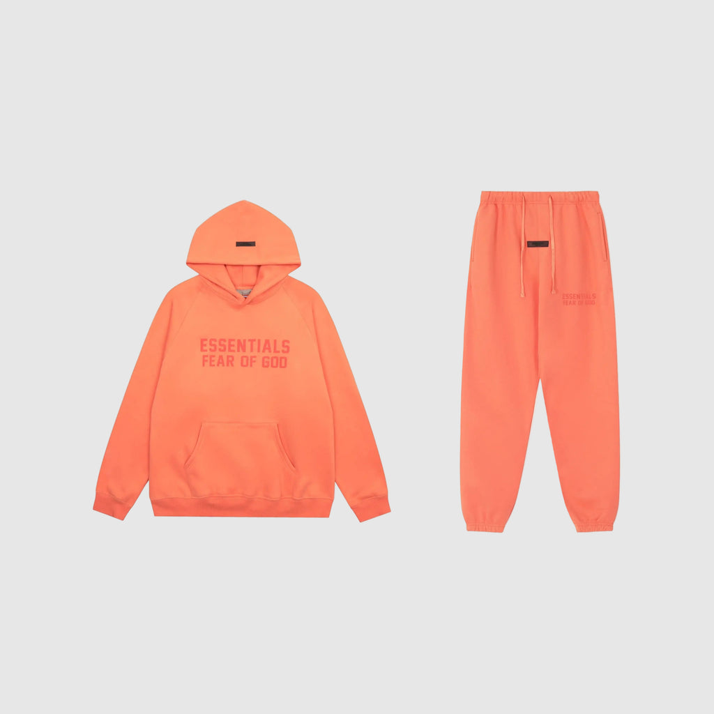 FEAR OF GOD Hooded ESSENTIALS Clothing Coral Long Sleeve Tracksuit 1