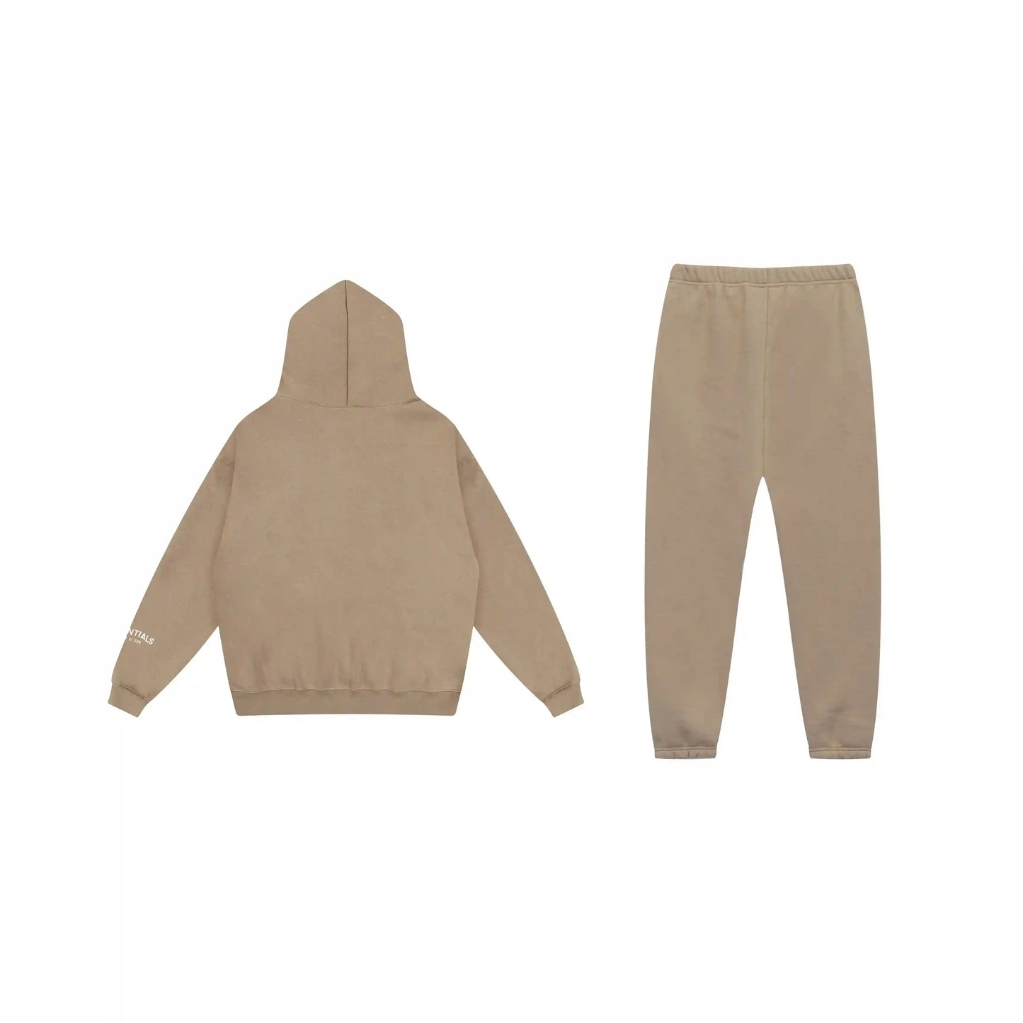 Essentials tracksuit dark beige angled view relaxed fit set