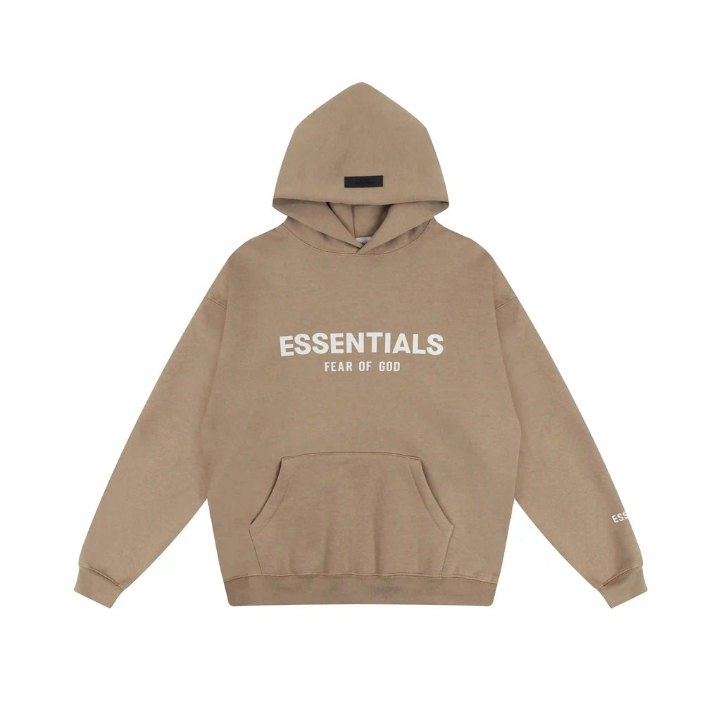 FEAR OF GOD Hooded ESSENTIALS Clothing Dark Beige Long Sleeve Tracksuit 3