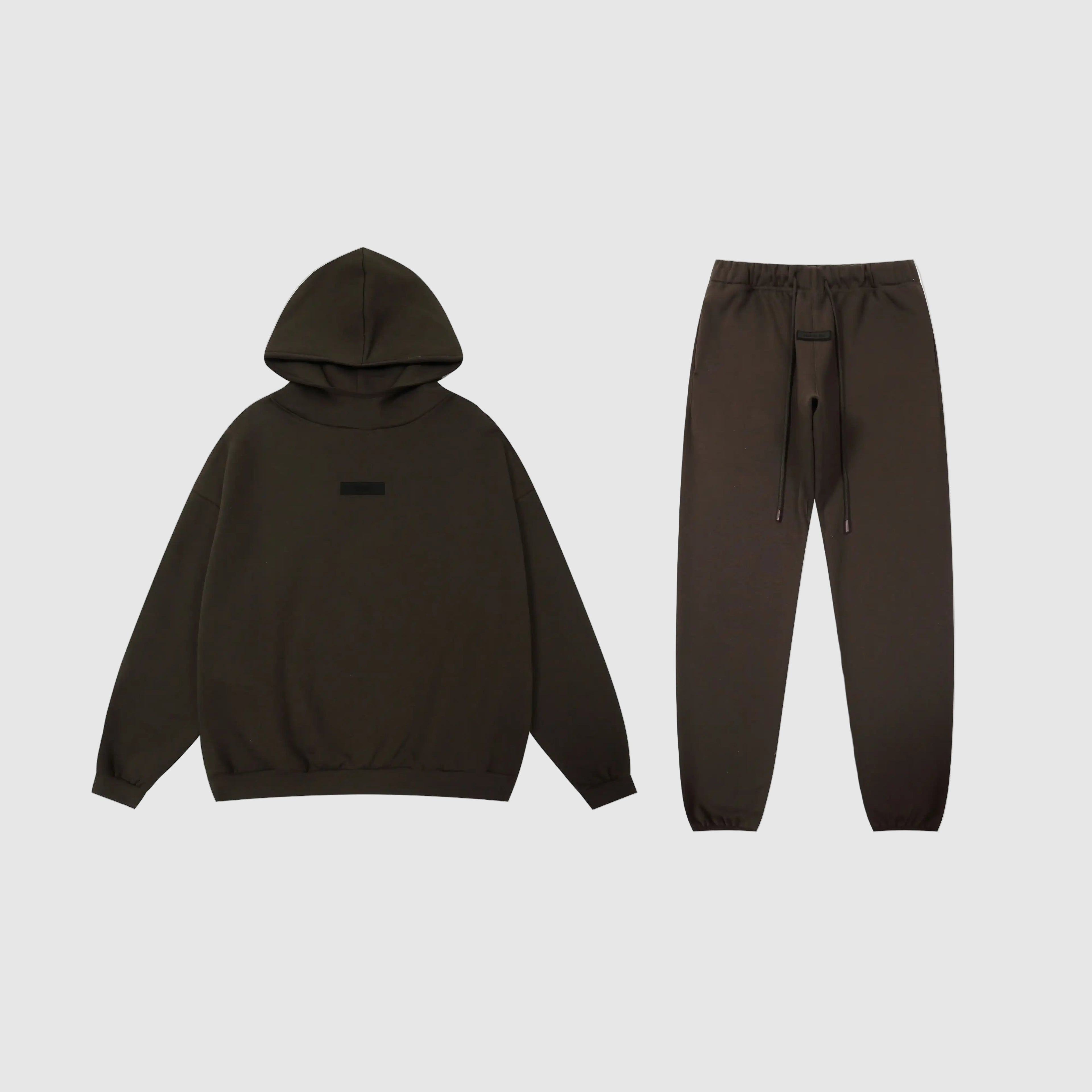 FEAR OF GOD Hooded ESSENTIALS Clothing English Walnut Long Sleeve Tracksuit 1