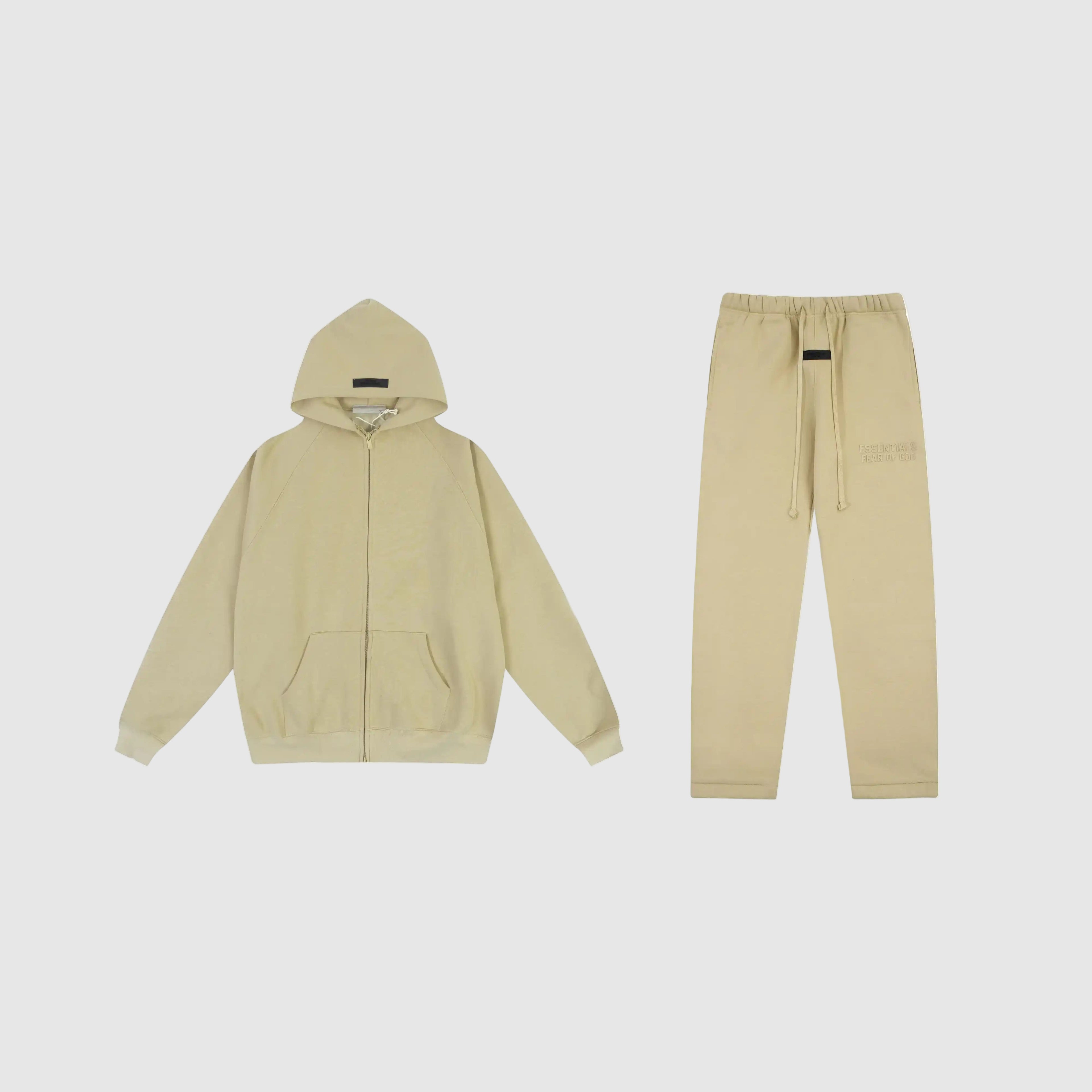 FEAR OF GOD Hooded ESSENTIALS Clothing Hampton Yellow Long Sleeve Tracksuit 1
