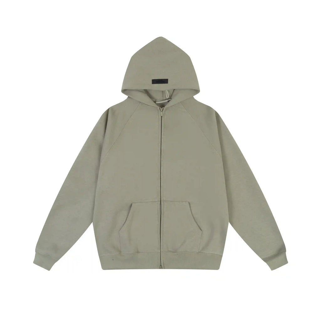FEAR OF GOD Hooded ESSENTIALS Clothing Heathered Grey Long Sleeve Tracksuit 3