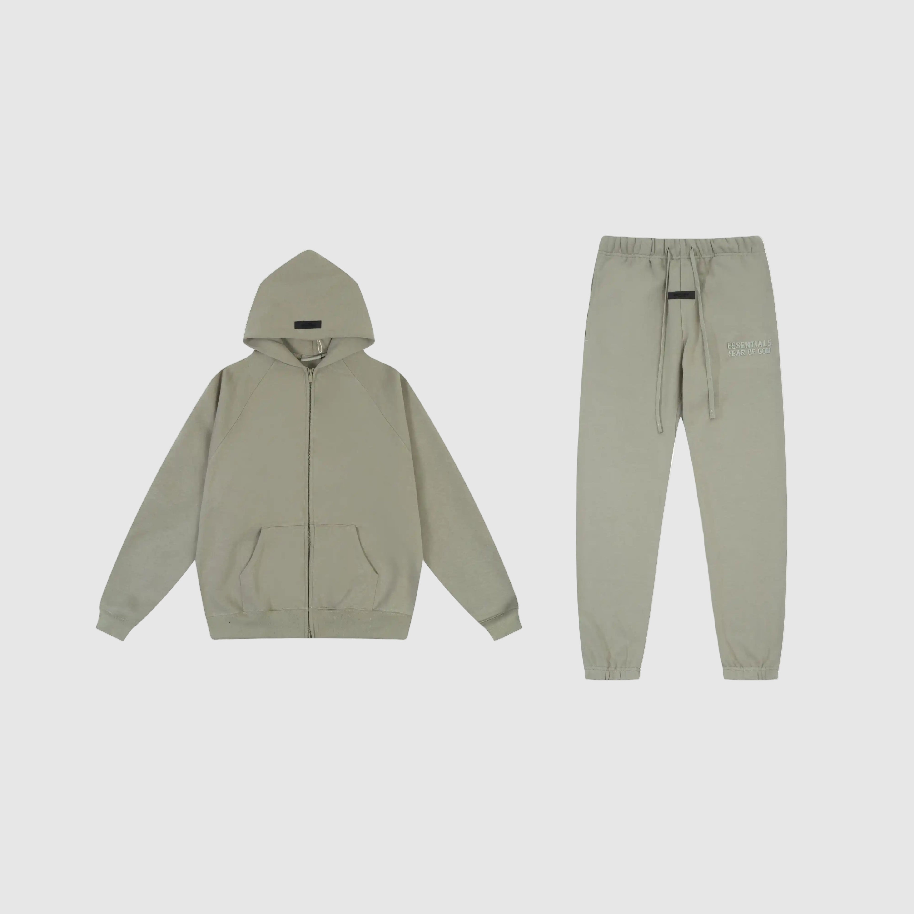 FEAR OF GOD Hooded ESSENTIALS Clothing Heathered Grey Tracksuit 1