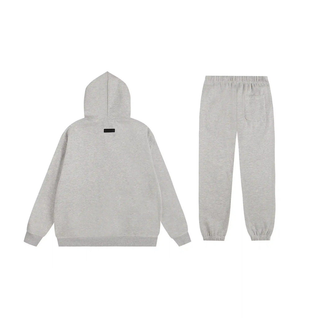 FEAR OF GOD Hooded ESSENTIALS Clothing Light Heather Oatmeal Long Sleeve Tracksuit 2