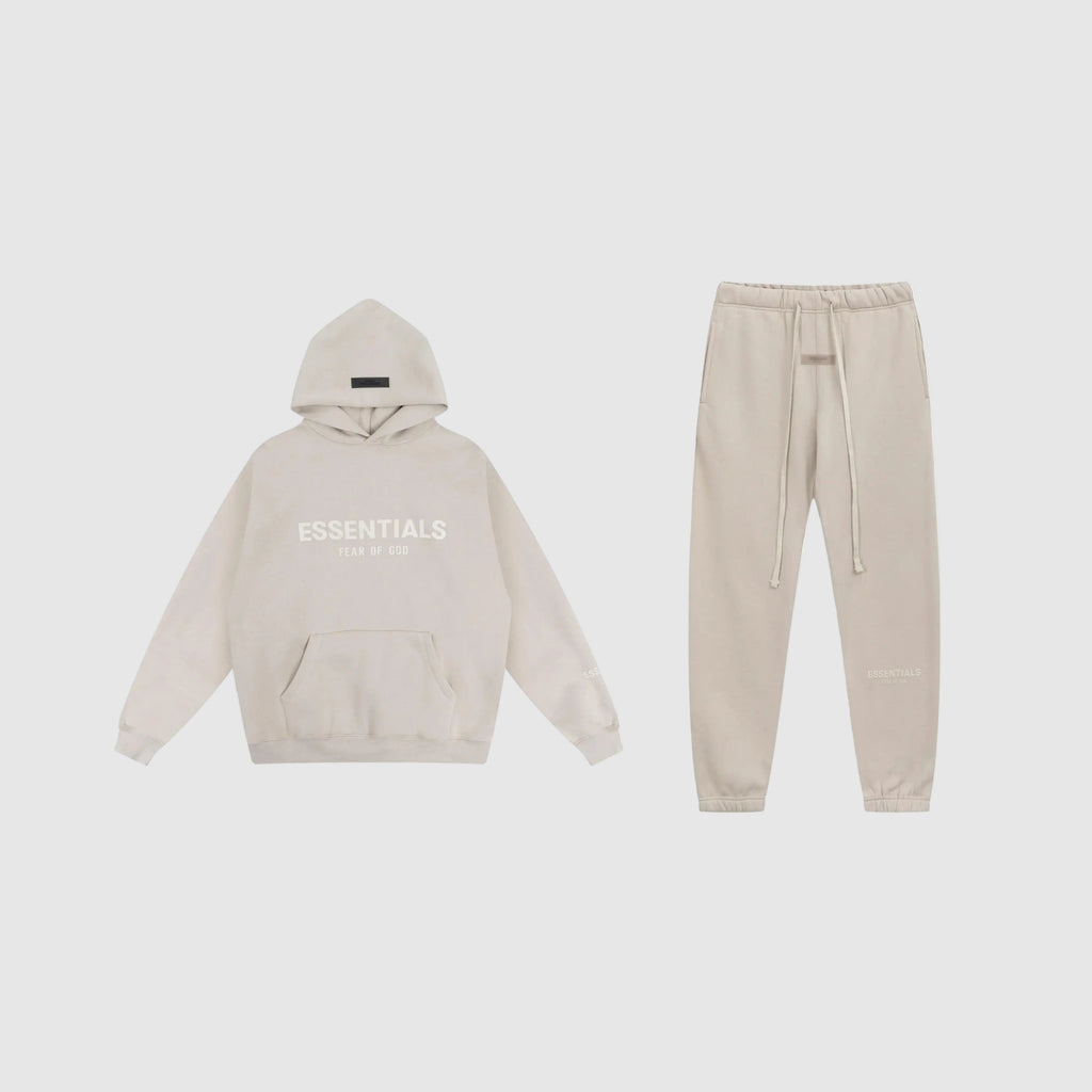 FEAR OF GOD Pure Light ESSENTIALS Clothing Oatmeal Long Sleeve Tracksuit 1