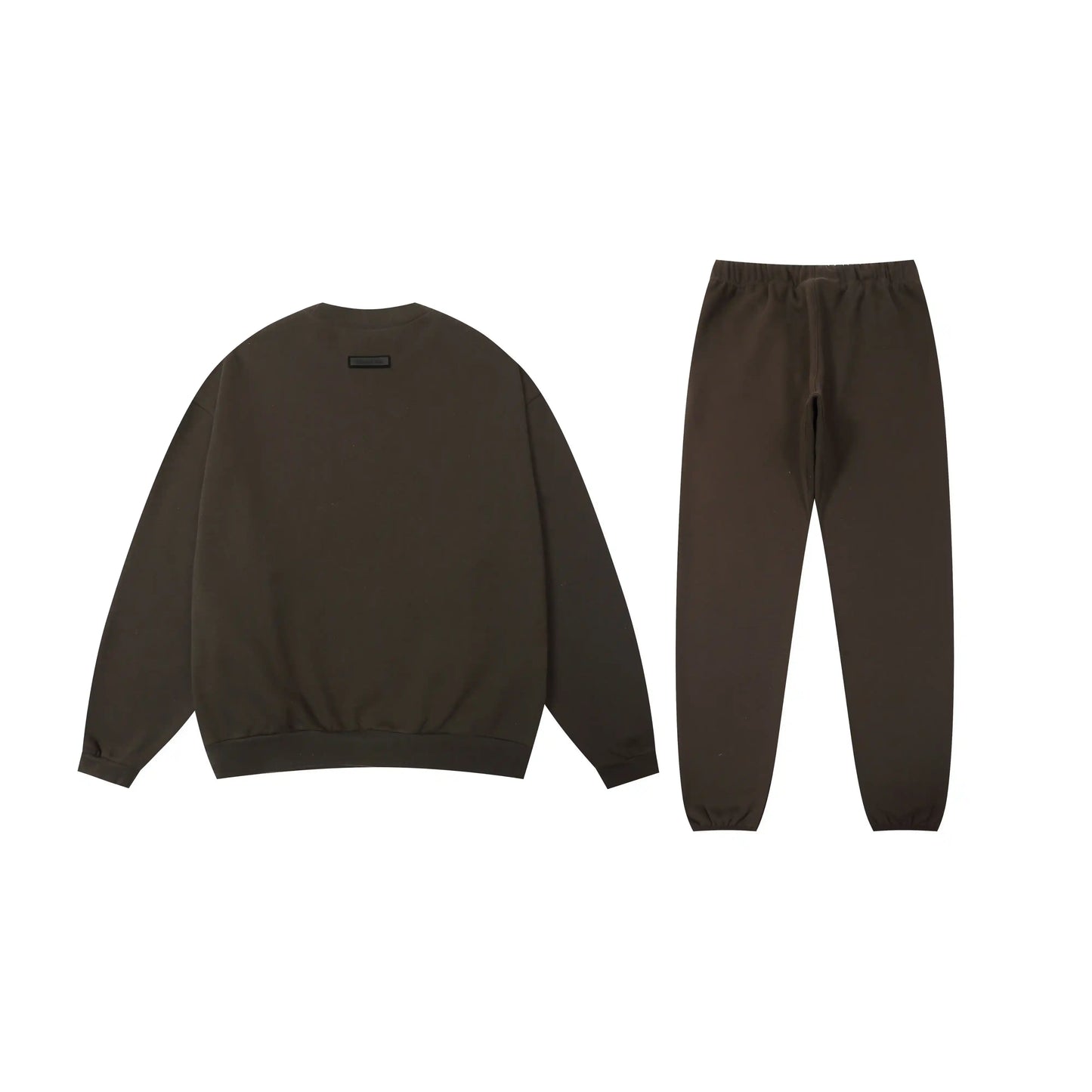 Essentials tracksuit english walnut angled view relaxed fit crewneck set
