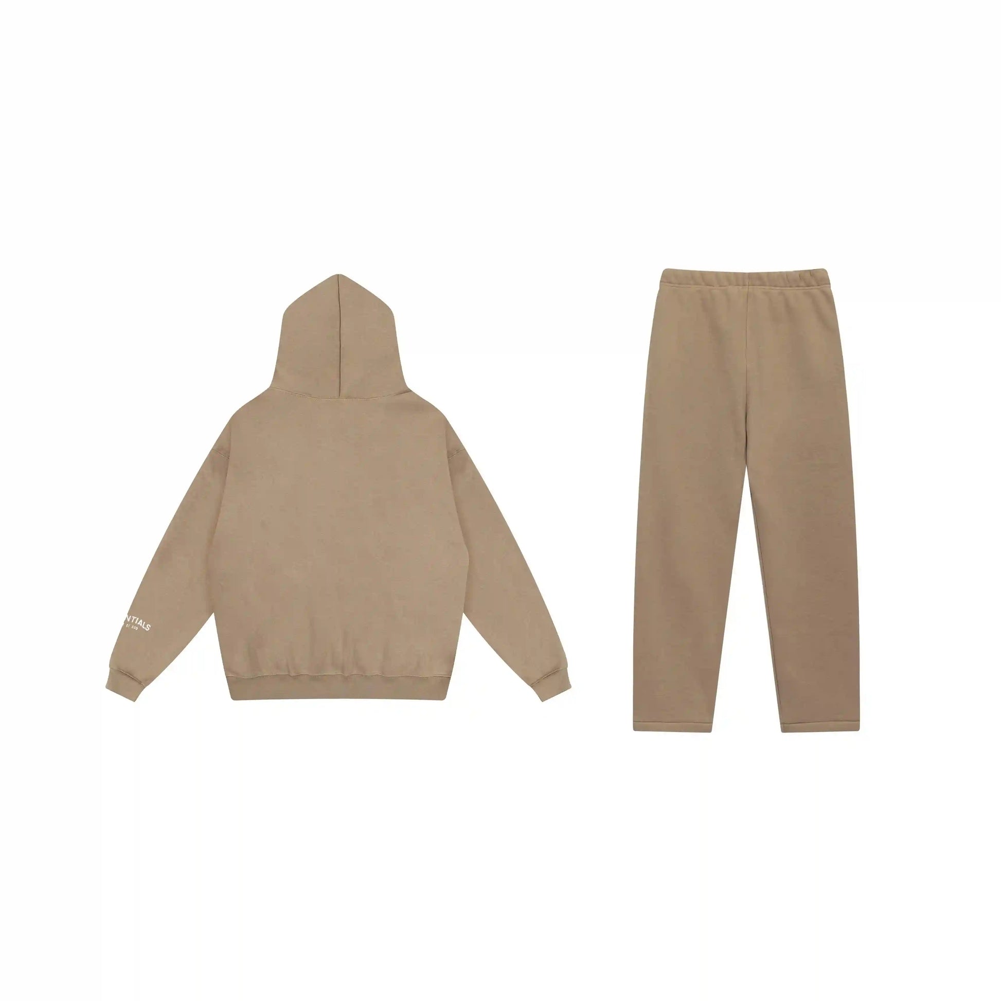 Essentials tracksuit dark beige angled view relaxed fit set
