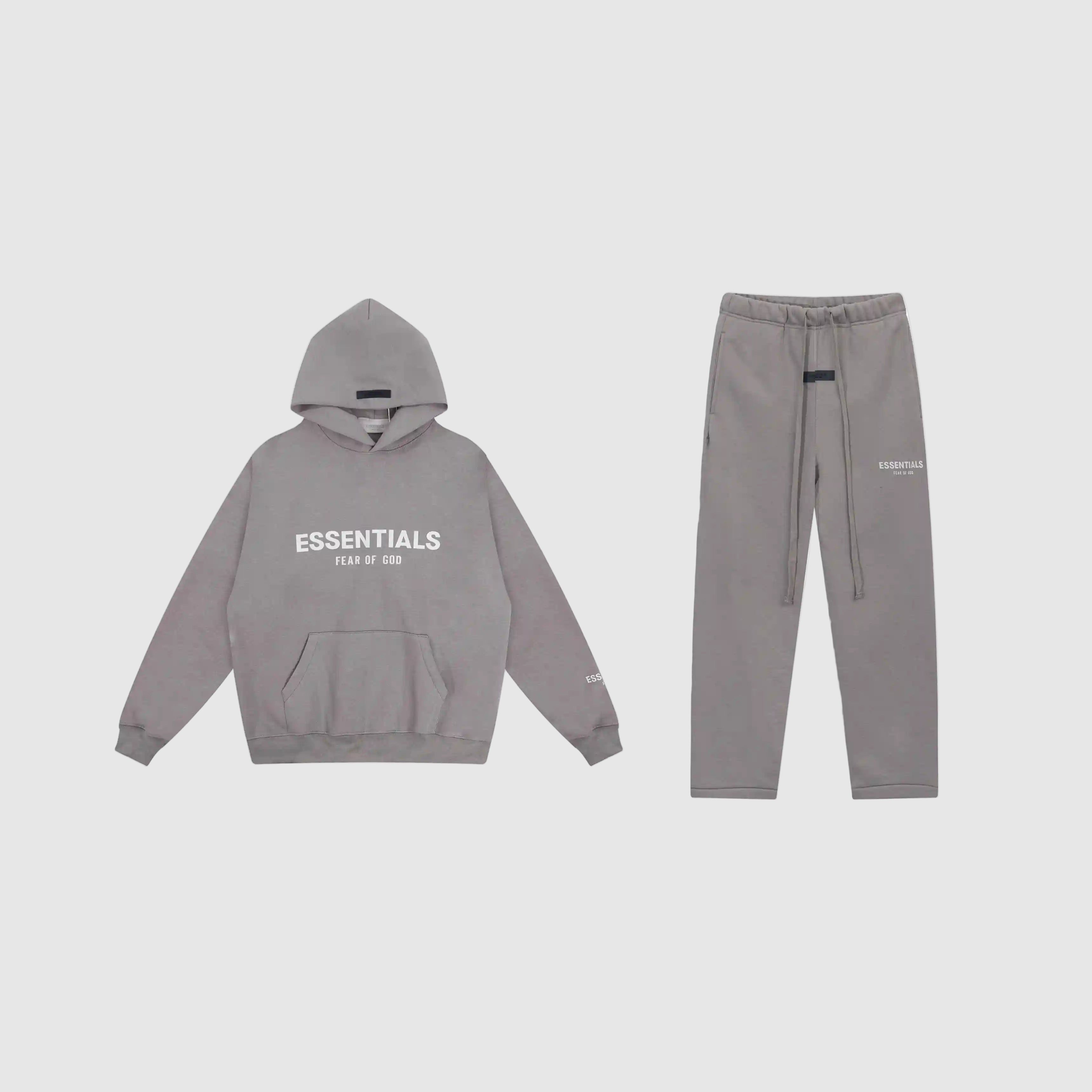 FEAR OF GOD Stylish Hooded ESSENTIALS Clothing Dusty Grey Tracksuit 1