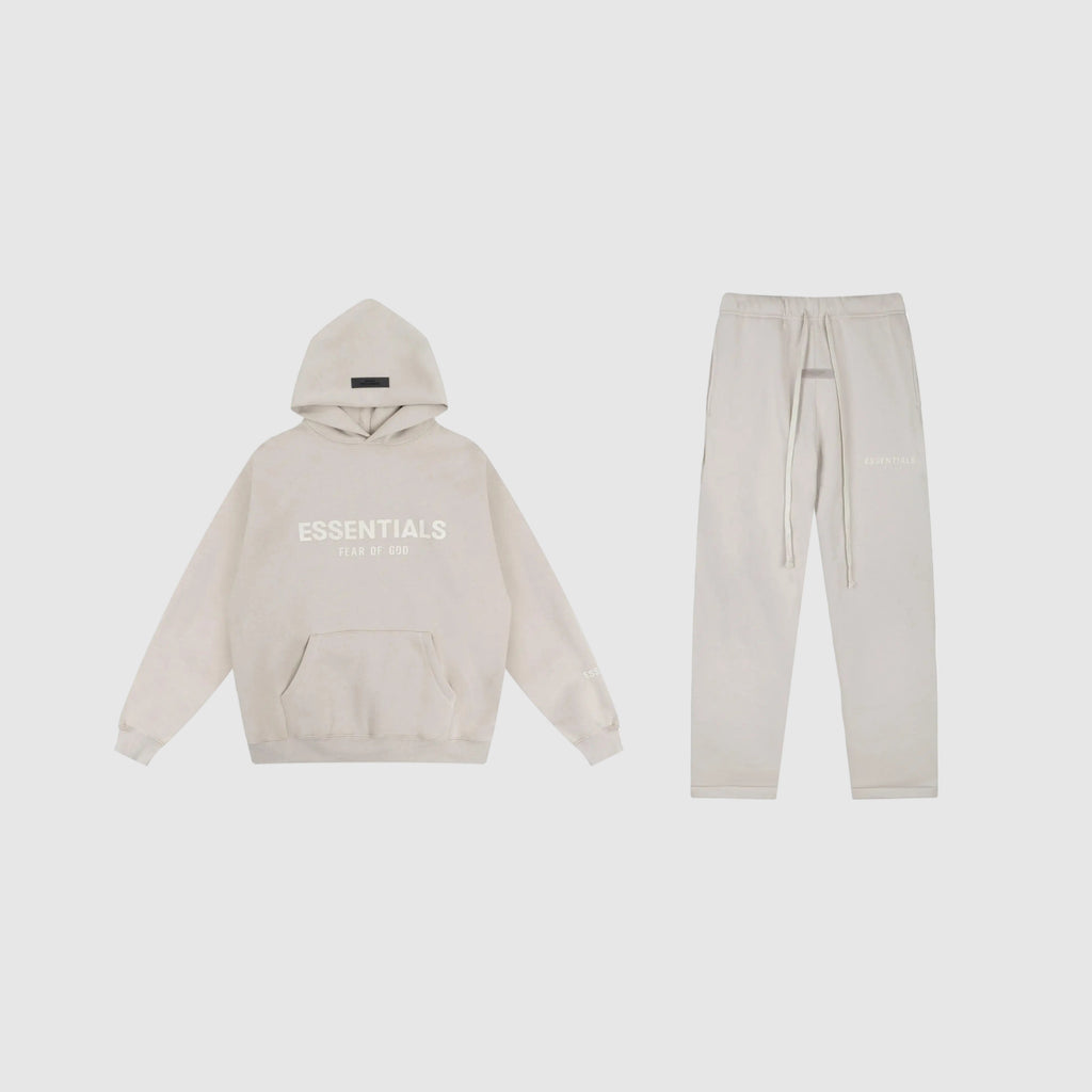 FEAR OF GOD Stylish Hooded ESSENTIALS Clothing Oatmeal Long Sleeve Tracksuit 1