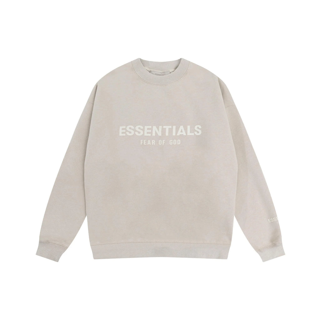 FEAR OF GOD Sweatshirt ESSENTIALS Clothing Oatmeal Long Sleeve Tracksuit 3