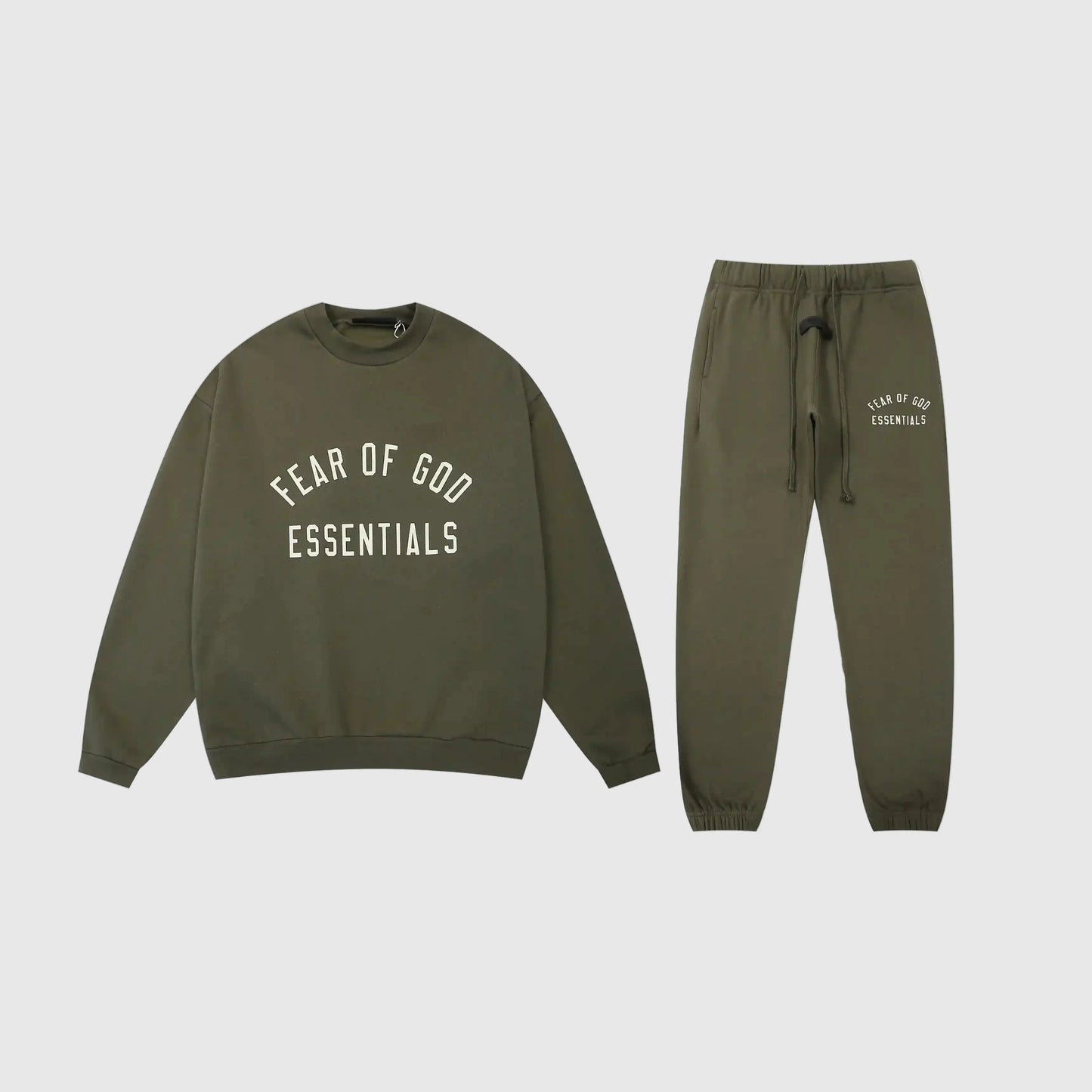 Essentials hemlock relaxed comfort fleece tracksuit set with relaxed fit by Fear Of God