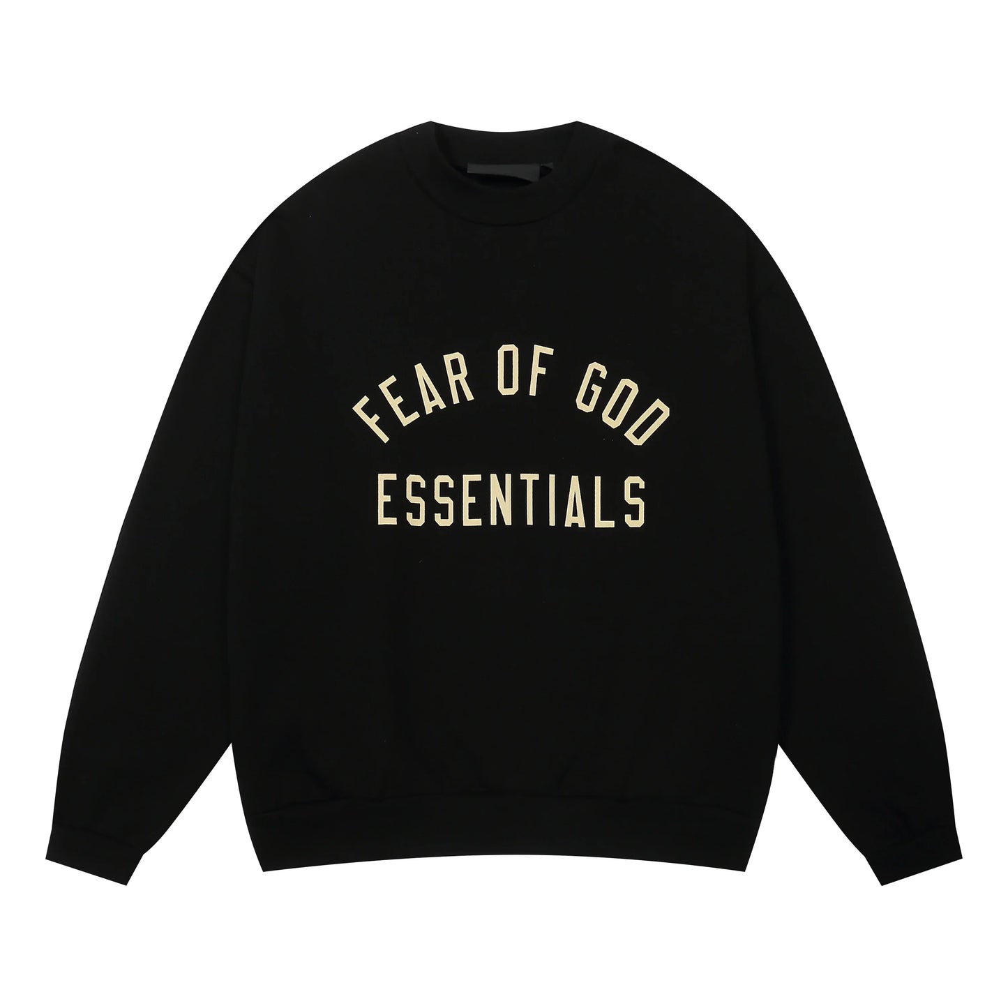 Black Essentials top center front black bar branding detail