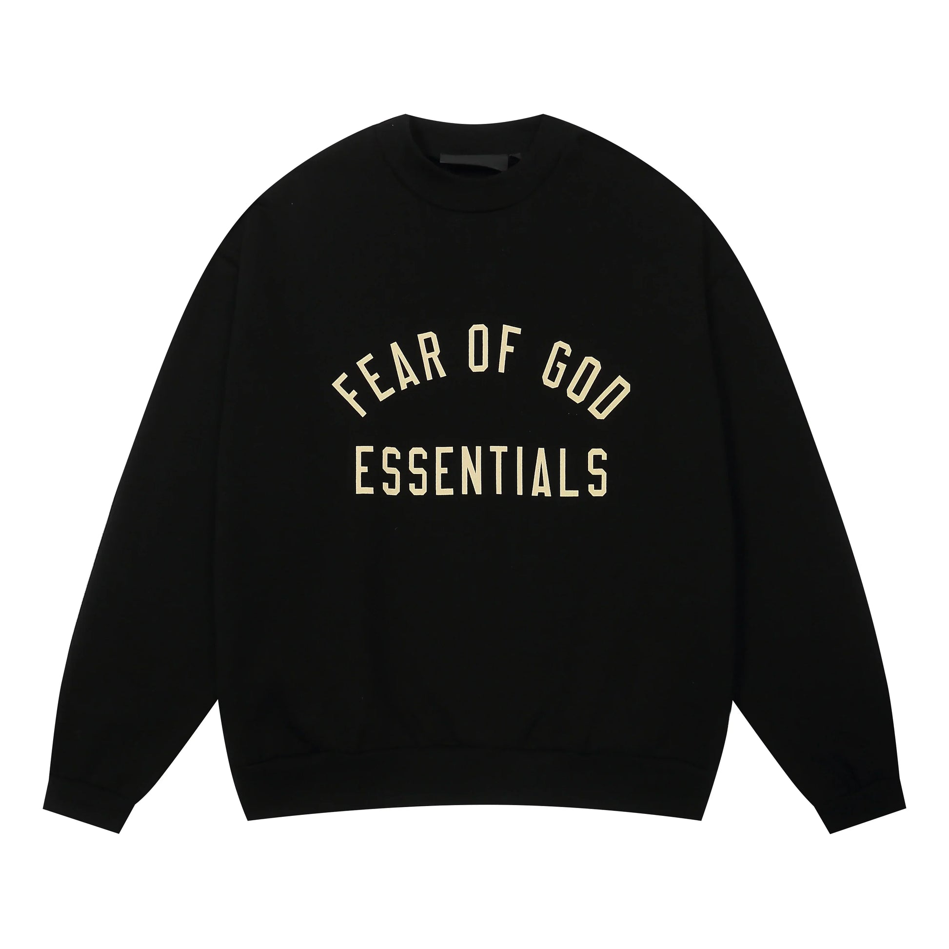 Black Essentials top center front black bar branding detail