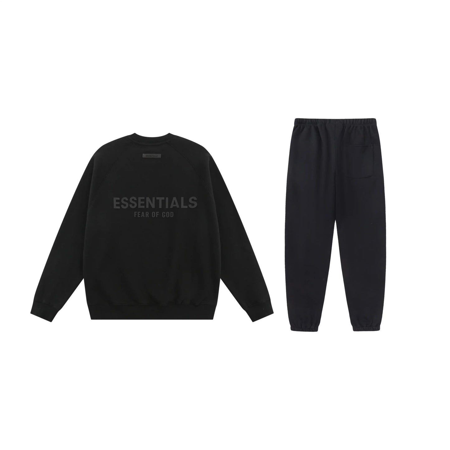 Essentials black daily versatile fleece hoodie with soft interior detail by Fear Of God