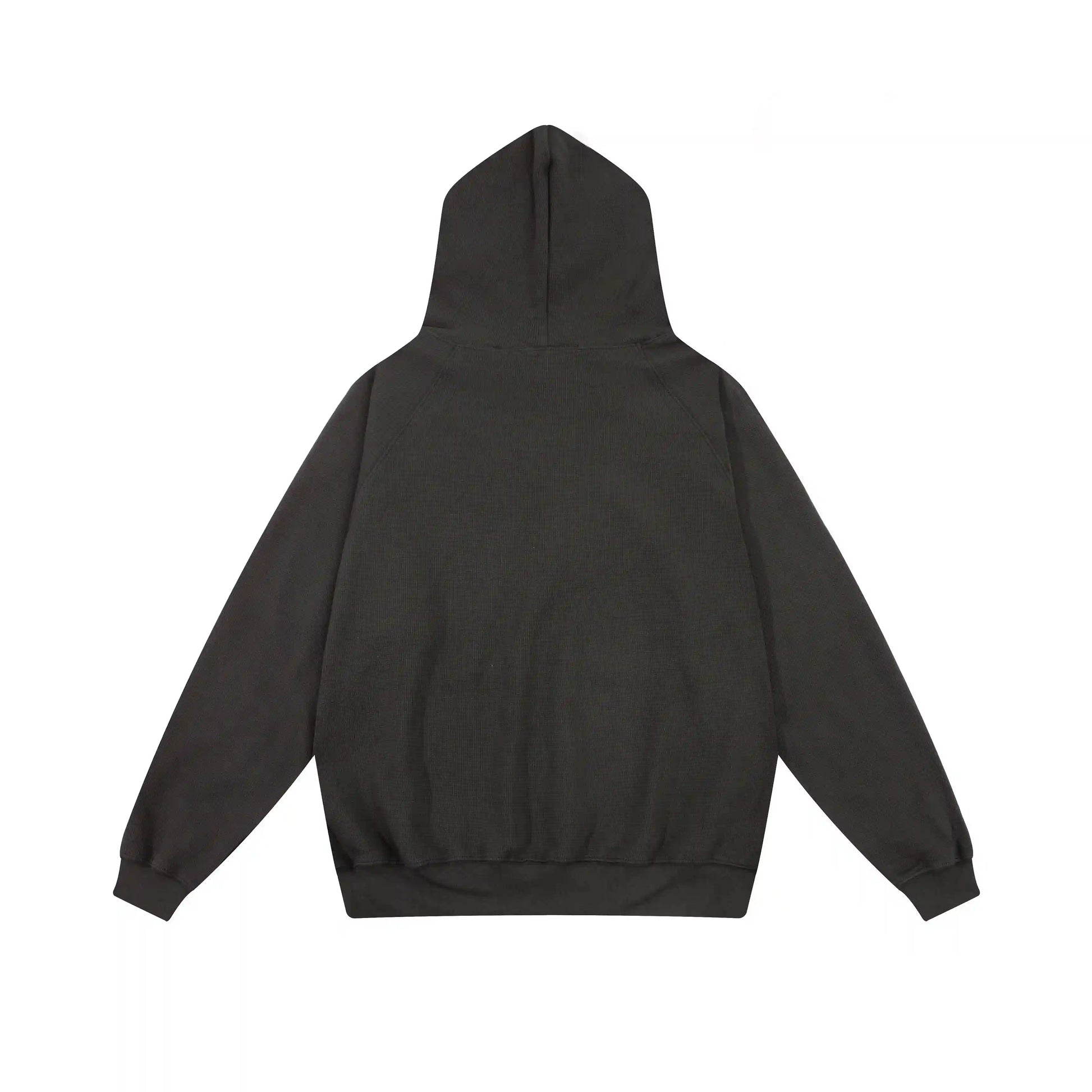 Black Essentials hoodie mock neckline and rib-knit cuff detail