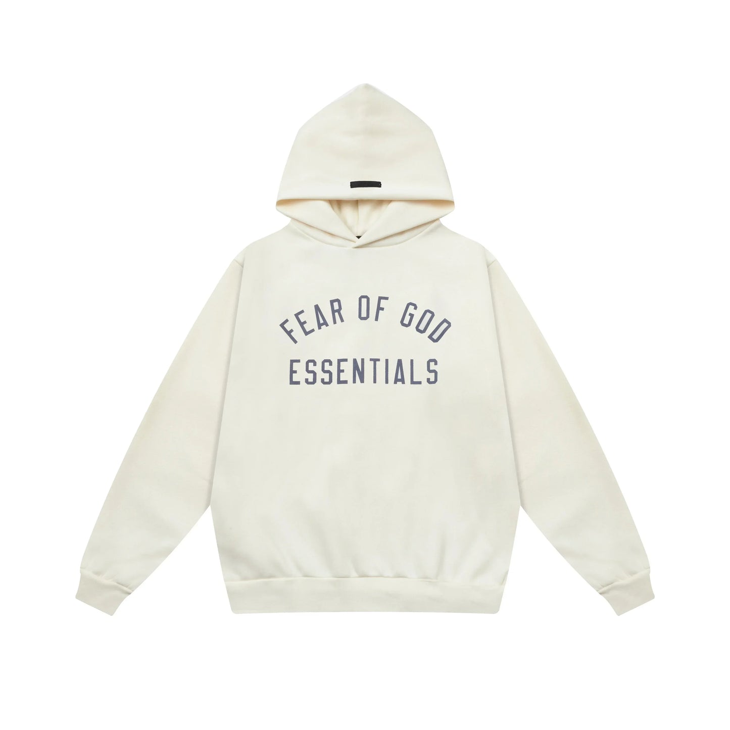 Cloud dance Essentials hoodie center front rubberized black bar branding detail