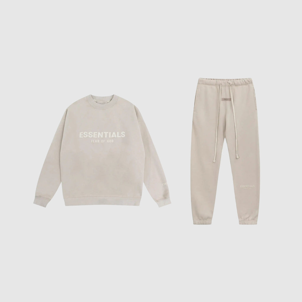 FOG ESSENTIALS Clothing Oatmeal Long Sleeve Sweatshirt Tracksuit 1
