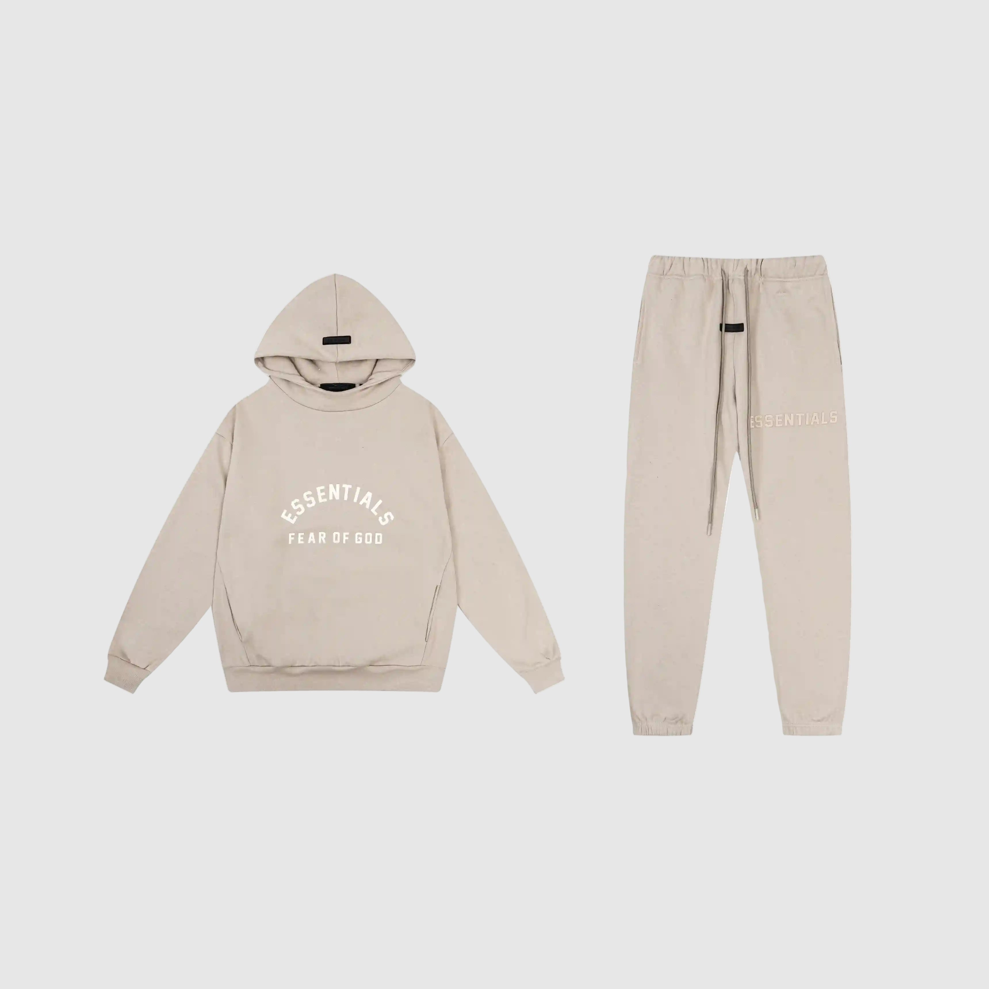 FOG ESSENTIALS Clothing Oatmeal Tracksuit 1