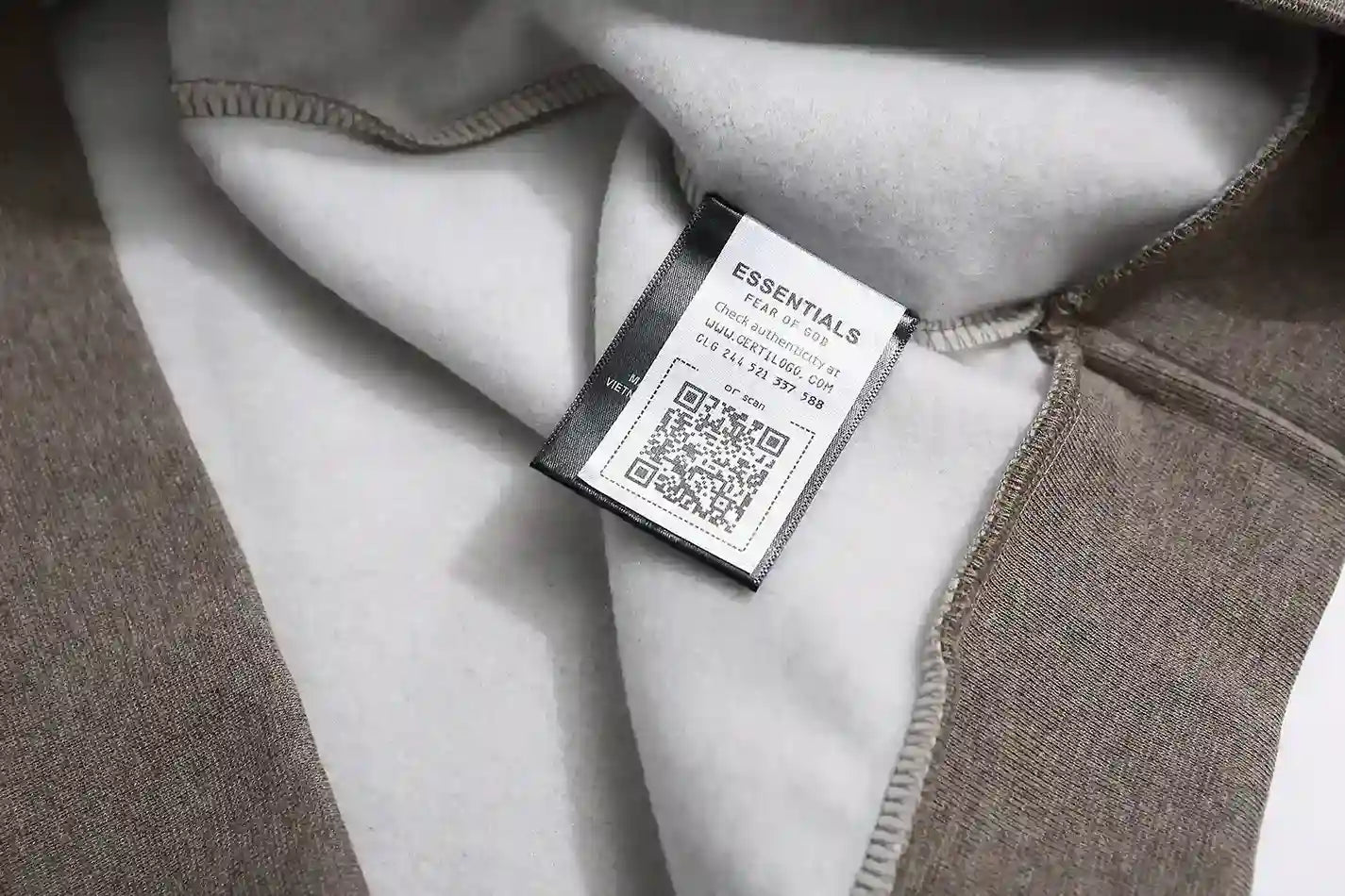 FOG Essentials Clothing Dark Heathered Oatmeal Hoodie