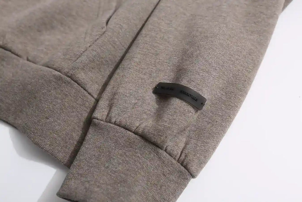 FOG Essentials Zip Dark Heathered Oatmeal Hoodie